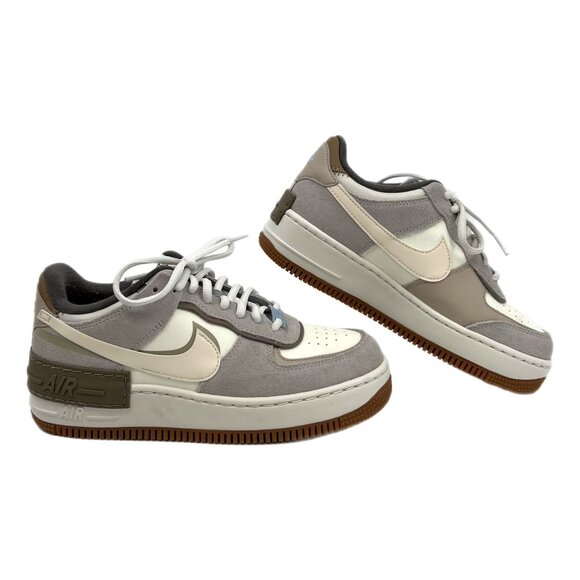 Nike Gray Cream Air Force 1 Shadow Sneakers | US Size 7 - Picture 1 of 10